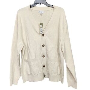Goodfellow & Co Cardigan Sweater‎ V Neck Soft Cream Button Front XL